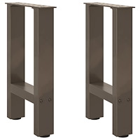 vidaXL Soffbordsben naturstål 2 st 28x(42-43) cm stål