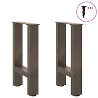 vidaXL Soffbordsben naturstål 2 st 28x(42-43) cm stål