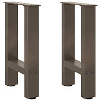 vidaXL Soffbordsben naturstål 2 st 38x(42-43) cm stål