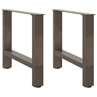 vidaXL Soffbordsben naturstål 2 st 60x(42-43) cm stål