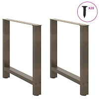 vidaXL Matbordsben naturstål 2 st 70x(72-73) cm stål