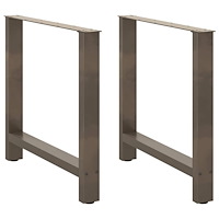 vidaXL Matbordsben naturstål 2 st 80x(72-73) cm stål