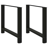vidaXL Matbordsben svarta 2 st 90x(72-73) cm stål