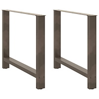 vidaXL Matbordsben naturstål 2 st 90x(72-73) cm stål