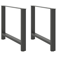 vidaXL Matbordsben antracit 2 st 100x(72-73) cm stål