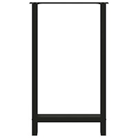 vidaXL Barbordsben svarta 2 st 60x(100-101) cm stål