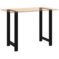 vidaXL Barbordsben svarta 2 st 60x(100-101) cm stål