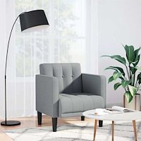 vidaXL Soffstol med armstöd ljusgrå 53 cm tyg