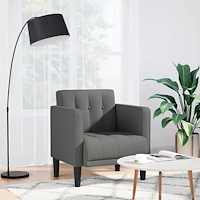 vidaXL Soffstol med armstöd mörkgrå 53 cm tyg