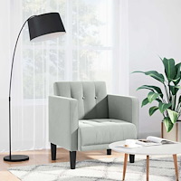 vidaXL Soffstol med armstöd ljusgrå 53 cm sammet