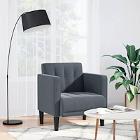 vidaXL Soffstol med armstöd mörkgrå 53 cm sammet