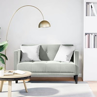 vidaXL Loveseat soffa ljusgrå 111 cm sammet