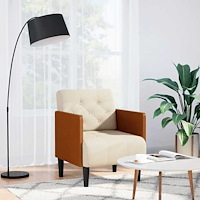 vidaXL Soffstol med armstöd 55 cm linne