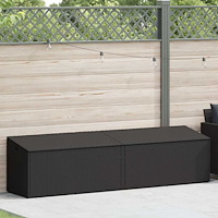 vidaXL Förvaringslåda för trädgård svart 220x50x58 cm konstrotting