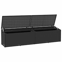 vidaXL Förvaringslåda för trädgård svart 220x50x58 cm konstrotting