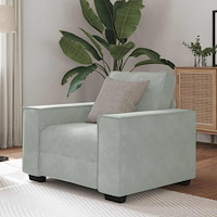 vidaXL Soffstol ljusgrå 60 cm sammet