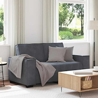 vidaXL 2-sitssoffa mörkgrå 120 cm sammet