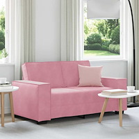 vidaXL Soffa 2-sits rosa 120 cm sammet