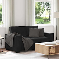 vidaXL 2-sitssoffa ljusgrå Svart 120 cm sammet