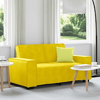 vidaXL 2-sitssoffa gul 120 cm sammet