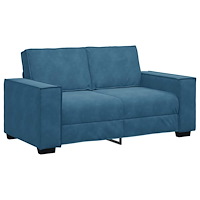 vidaXL 2-sitssoffa blå 120 cm sammet