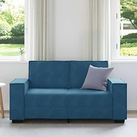vidaXL 2-sitssoffa blå 120 cm sammet