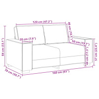 vidaXL 2-sitssoffa blå 120 cm sammet