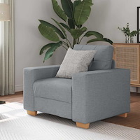 vidaXL Fåtölj ljusgrå 60 cm tyg