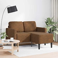 vidaXL 2-sitssoffa med schäslong L-formad brun 125 cm konstläder