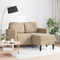 vidaXL 2-sitssoffa med schäslong L-formad ljusgrå 125 cm konstläder