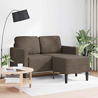 vidaXL 2-sitssoffa med schäslong L-formad mörkgrå 125 cm konstläder