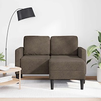 vidaXL 2-sitssoffa med schäslong L-formad mörkgrå 125 cm konstläder