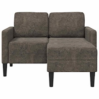 vidaXL 2-sitssoffa med schäslong L-formad mörkgrå 125 cm konstläder