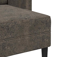 vidaXL 2-sitssoffa med schäslong L-formad mörkgrå 125 cm konstläder