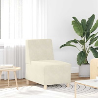 vidaXL Soffstol gräddvit 55 cm sammet