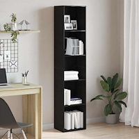 vidaXL Bokhylla svart ek 40x30x189 cm konstruerat trä