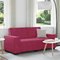 vidaXL 2-sitssoffa vinröd 140 cm sammet
