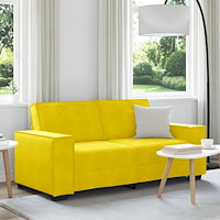 vidaXL 2-sitssoffa gul 140 cm sammet