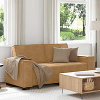 vidaXL Soffa 2-sits brun 140 cm sammet