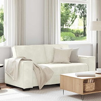 vidaXL Soffa 2-sits gräddvit 140 cm sammet