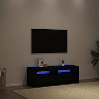 vidaXL TV-bänk med LED-lampor svart ek 120x35x40 cm konstruerat trä