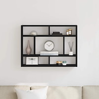 vidaXL Vägghylla svart ek 75x16x55 cm konstruerat trä