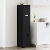 vidaXL Apoteksskåp svart ek 30x41x144,5 cm konstruerat trä