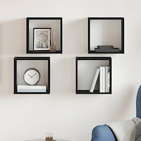vidaXL Vägghylla kubformad 4 st svart ek 30x15x30 cm konstruerat trä