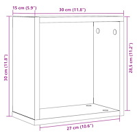 vidaXL Vägghylla kubformad 4 st svart ek 30x15x30 cm konstruerat trä
