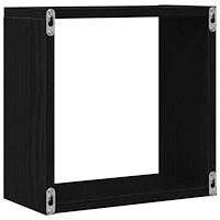 vidaXL Vägghylla kubformad 4 st svart ek 30x15x30 cm konstruerat trä