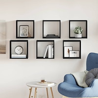 vidaXL Vägghylla kubformad 6 st svart ek 30x15x30 cm konstruerat trä