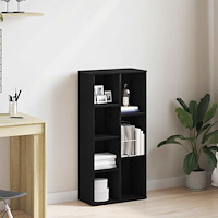 vidaXL Bokhylla svart ek 50x25x104 cm konstruerat trä
