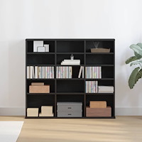 vidaXL CD-bänk svart ek 100x23x89,5 cm konstruerat trä