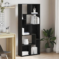 vidaXL Bokhylla svart ek 67x24x161 cm konstruerat trä